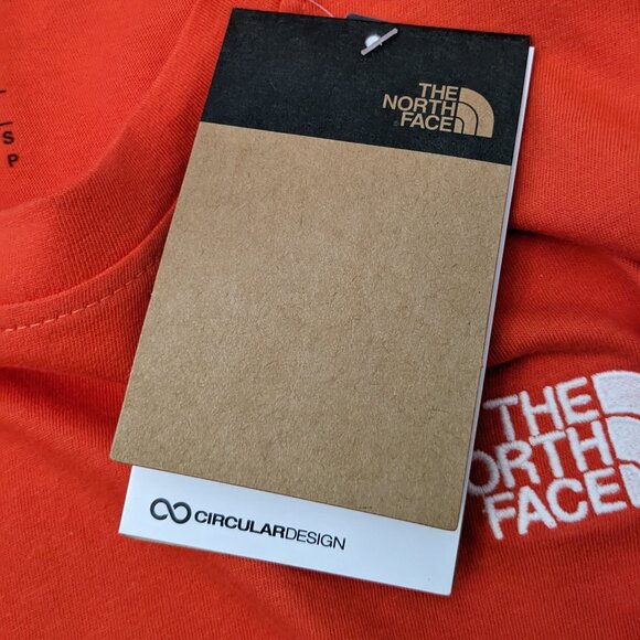The North Face Men's TNF Sleeve Hit Long Sleeve Tee T-shirt Size S Orange NWT - Picture 7 of 8